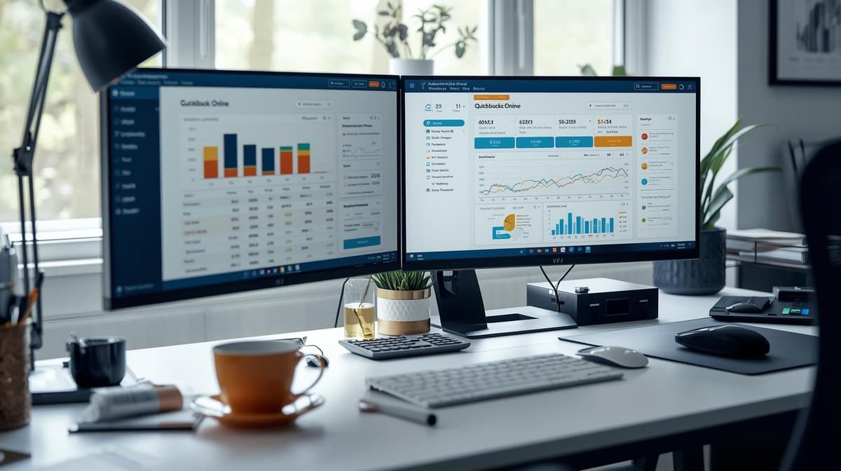 Professional bookkeeper workspace